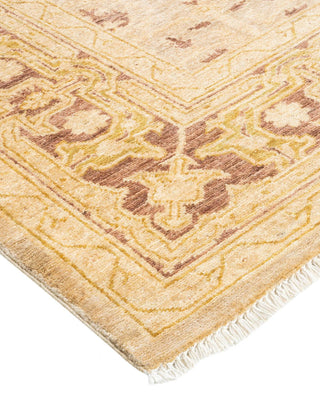 Contemporary Eclectic Ivory Wool Area Rug 6' 2" x 9' 1" - Solo Rugs