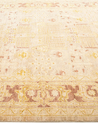 Contemporary Eclectic Ivory Wool Area Rug 6' 2" x 9' 1" - Solo Rugs