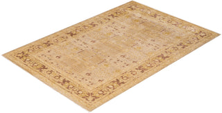 Contemporary Eclectic Ivory Wool Area Rug 6' 2" x 9' 1" - Solo Rugs