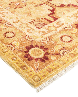 Contemporary Eclectic Yellow Wool Area Rug 6' 3" x 9' 3" - Solo Rugs