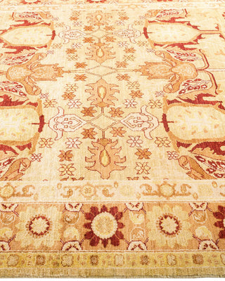 Contemporary Eclectic Yellow Wool Area Rug 6' 3" x 9' 3" - Solo Rugs