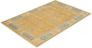Contemporary Modern Yellow Wool Area Rug 6' 2" x 9' 1" - Solo Rugs