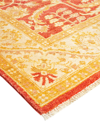 Contemporary Eclectic Orange Wool Area Rug 6' 0" x 8' 9" - Solo Rugs