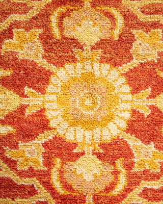 Contemporary Eclectic Orange Wool Area Rug 6' 0" x 8' 9" - Solo Rugs