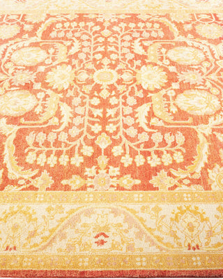 Contemporary Eclectic Orange Wool Area Rug 6' 0" x 8' 9" - Solo Rugs