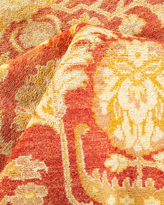 Contemporary Eclectic Orange Wool Area Rug 6' 0" x 8' 9" - Solo Rugs