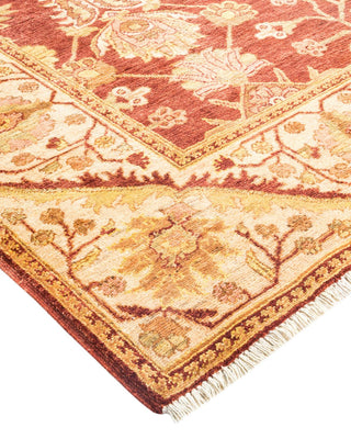 Contemporary Eclectic Orange Wool Area Rug 6' 2" x 8' 10" - Solo Rugs