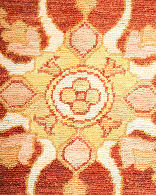 Contemporary Eclectic Orange Wool Area Rug 6' 2" x 8' 10" - Solo Rugs