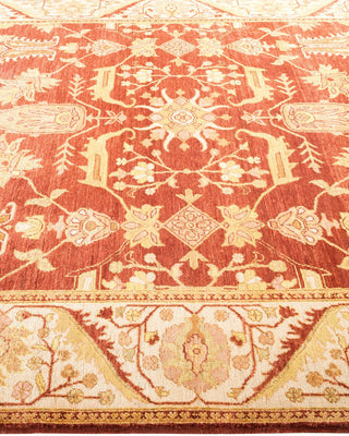 Contemporary Eclectic Orange Wool Area Rug 6' 2" x 8' 10" - Solo Rugs