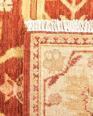 Contemporary Eclectic Orange Wool Area Rug 6' 2" x 8' 10" - Solo Rugs