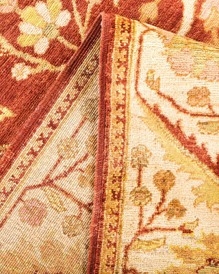 Contemporary Eclectic Orange Wool Area Rug 6' 2" x 8' 10" - Solo Rugs