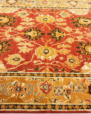 Contemporary Eclectic Orange Wool Area Rug 5' 2" x 7' 9" - Solo Rugs