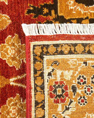 Contemporary Eclectic Orange Wool Area Rug 5' 2" x 7' 9" - Solo Rugs