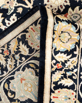 Traditional Mogul Black Wool Area Rug 8' 2" x 10' 4" - Solo Rugs