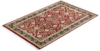 Traditional Mogul Red Wool Area Rug 3' 0" x 4' 9" - Solo Rugs