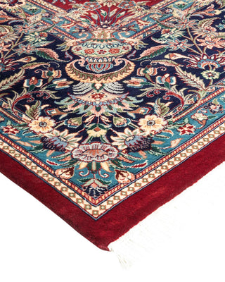 Traditional Mogul Red Wool Area Rug 9' 2" x 12' 3" - Solo Rugs