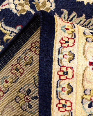 Traditional Mogul Blue Wool Area Rug 4' 2" x 6' 1" - Solo Rugs