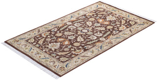 Traditional Mogul Brown Wool Area Rug 3' 1" x 5' 2" - Solo Rugs