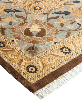 Traditional Mogul Brown Wool Area Rug 10' 3" x 13' 9" - Solo Rugs