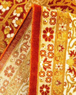 Traditional Mogul Orange Wool Area Rug 6' 2" x 9' 2" - Solo Rugs
