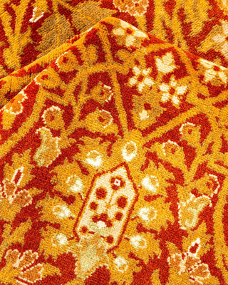 Traditional Mogul Orange Wool Area Rug 6' 2" x 9' 2" - Solo Rugs