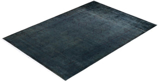 Contemporary Fine Vibrance Green Wool Area Rug 6' 1" x 8' 10" - Solo Rugs
