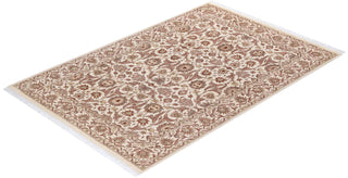 Traditional Mogul Ivory Wool Area Rug 4' 3" x 6' 3" - Solo Rugs
