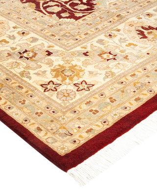 Traditional Mogul Red Wool Area Rug 9' 0" x 12' 0" - Solo Rugs