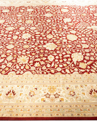 Traditional Mogul Red Wool Area Rug 9' 0" x 12' 0" - Solo Rugs