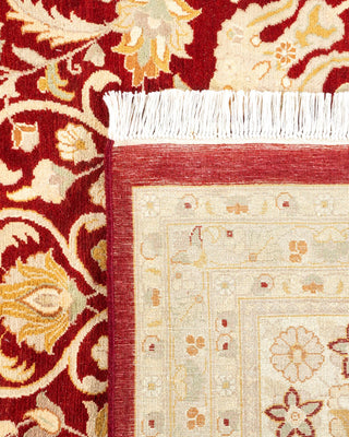 Traditional Mogul Red Wool Area Rug 9' 0" x 12' 0" - Solo Rugs