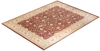 Traditional Mogul Red Wool Area Rug 9' 0" x 12' 0" - Solo Rugs