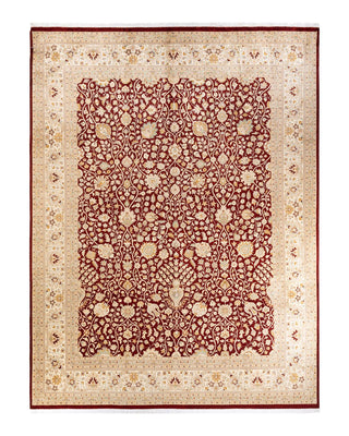 Traditional Mogul Red Wool Area Rug 9' 0" x 12' 0" - Solo Rugs