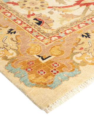 Contemporary Eclectic Ivory Wool Area Rug 9' 2" x 11' 8" - Solo Rugs