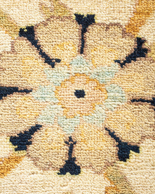 Contemporary Eclectic Ivory Wool Area Rug 9' 2" x 11' 8" - Solo Rugs