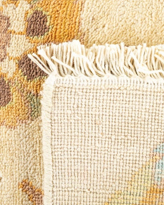 Contemporary Eclectic Ivory Wool Area Rug 9' 2" x 11' 8" - Solo Rugs