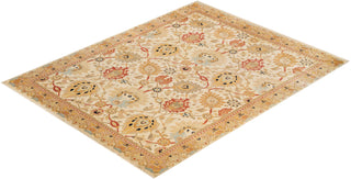 Contemporary Eclectic Ivory Wool Area Rug 9' 2" x 11' 8" - Solo Rugs