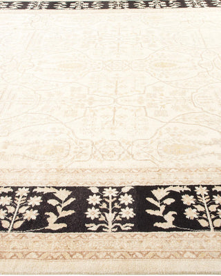Contemporary Eclectic Ivory Wool Area Rug 9' 0" x 12' 4" - Solo Rugs
