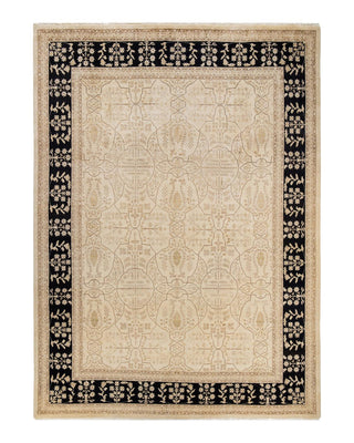 Contemporary Eclectic Ivory Wool Area Rug 9' 0" x 12' 4" - Solo Rugs