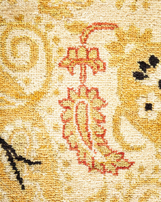 Contemporary Eclectic Ivory Wool Area Rug 9' 1" x 12' 0" - Solo Rugs