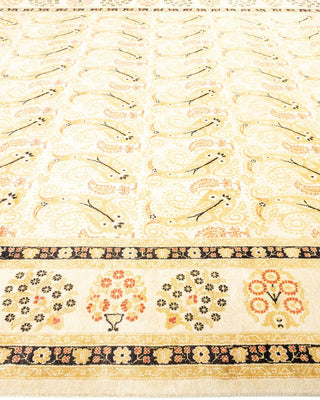 Contemporary Eclectic Ivory Wool Area Rug 9' 1" x 12' 0" - Solo Rugs