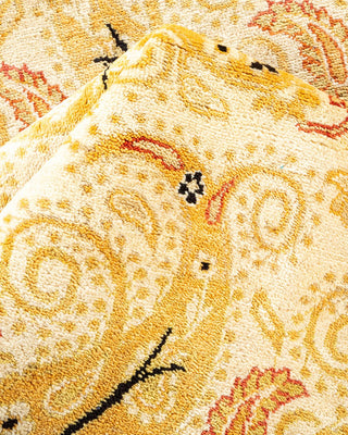 Contemporary Eclectic Ivory Wool Area Rug 9' 1" x 12' 0" - Solo Rugs