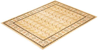 Contemporary Eclectic Ivory Wool Area Rug 9' 1" x 12' 0" - Solo Rugs