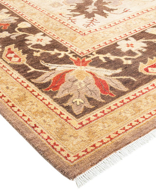 Contemporary Eclectic Brown Wool Area Rug 9' 2" x 11' 10" - Solo Rugs