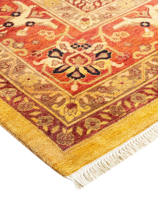 Contemporary Eclectic Yellow Wool Area Rug 8' 10" x 12' 0" - Solo Rugs