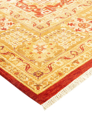 Contemporary Eclectic Orange Wool Area Rug 8' 0" x 10' 3" - Solo Rugs