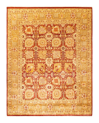 Contemporary Eclectic Orange Wool Area Rug 8' 0" x 10' 3" - Solo Rugs