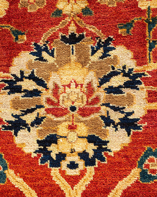 Contemporary Eclectic Red Wool Area Rug 8' 2" x 10' 3" - Solo Rugs