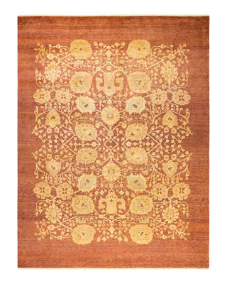 Contemporary Eclectic Pink Wool Area Rug 7' 10" x 10' 7" - Solo Rugs