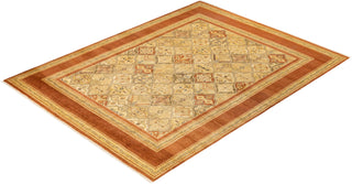 Contemporary Eclectic Brown Wool Area Rug 8' 0" x 10' 7" - Solo Rugs