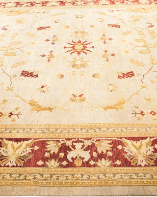 Contemporary Eclectic Ivory Wool Area Rug 8' 2" x 10' 1" - Solo Rugs
